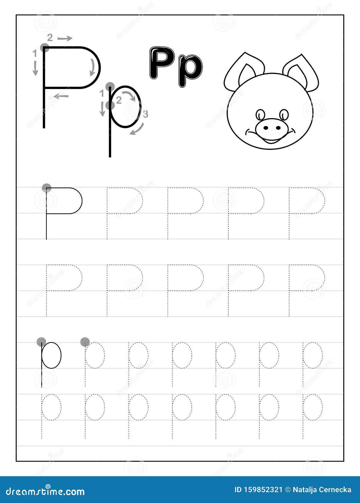 tracing-alphabet-letter-p-black-and-white-educational-pages-on-line