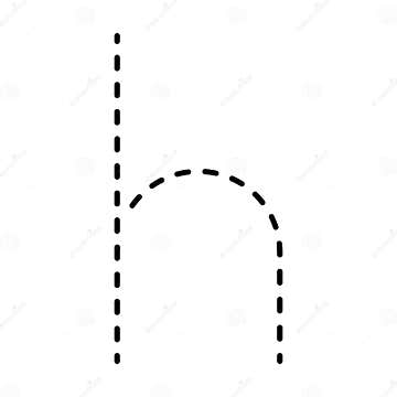 Tracing alphabet lowercase small letter h prewriting dotted line