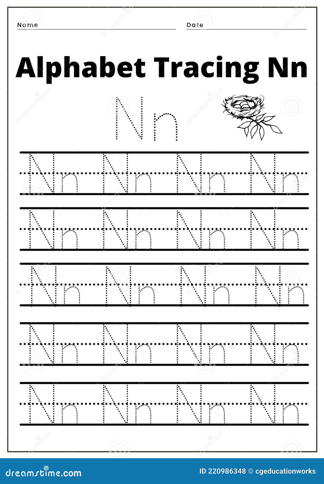 Alphabet Tracing Worksheet Stock Vector by ©nahhan 145233427