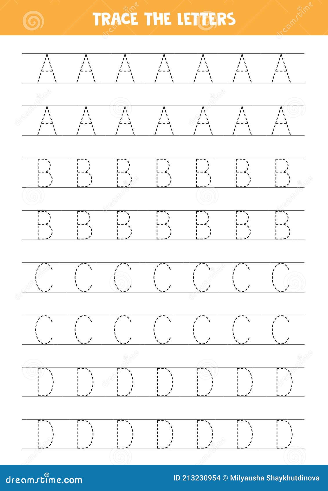tracing-letters-of-english-alphabet-writing-practice-stock-vector