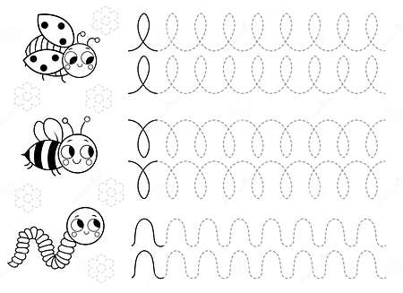 Tracing Lines and Handwriting Practice Sheet for Preschool Children ...