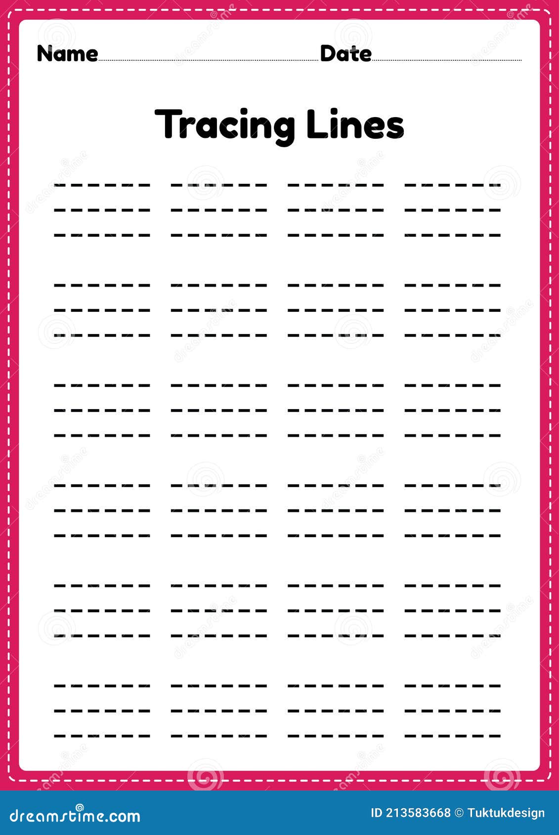 Tracing Lines Worksheet for Kindergarten and Preschool Kids for For Horizontal And Vertical Lines Worksheet