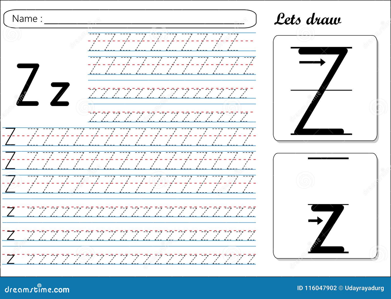 tracing worksheet -zz