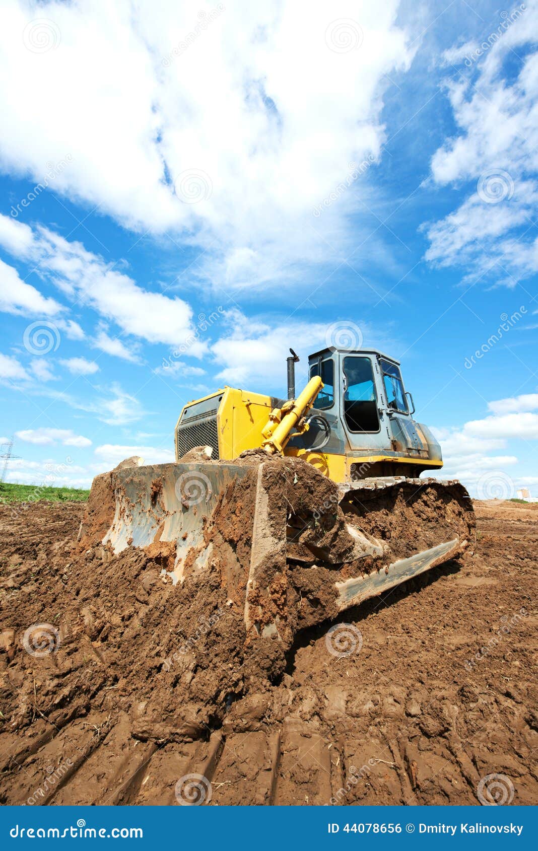 Tracktype Loader Bulldozer Excavator at Work Stock Photo Image of