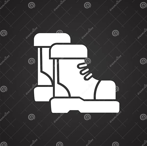 Tracking Boots Icon on Black Background for Graphic and Web Design ...