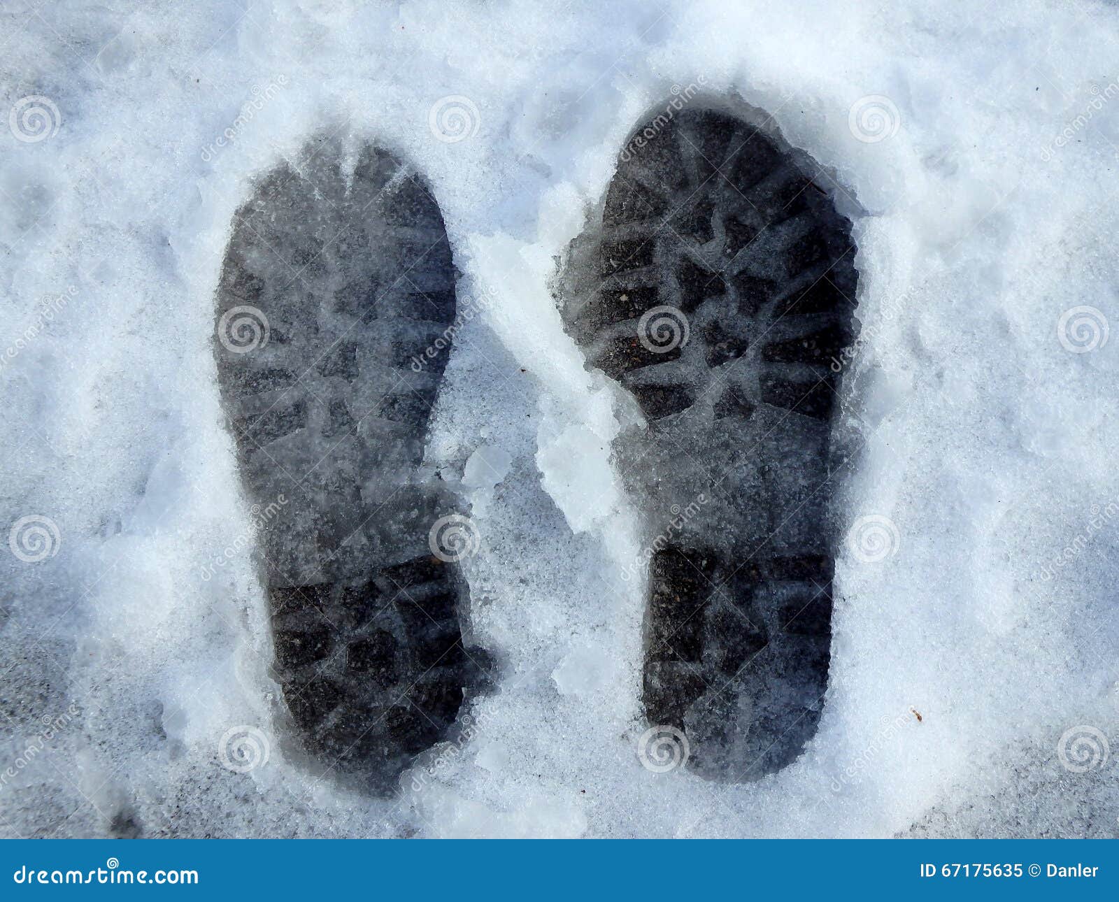 Tracks in the snow stock image. Image of shoes, footprint - 67175635