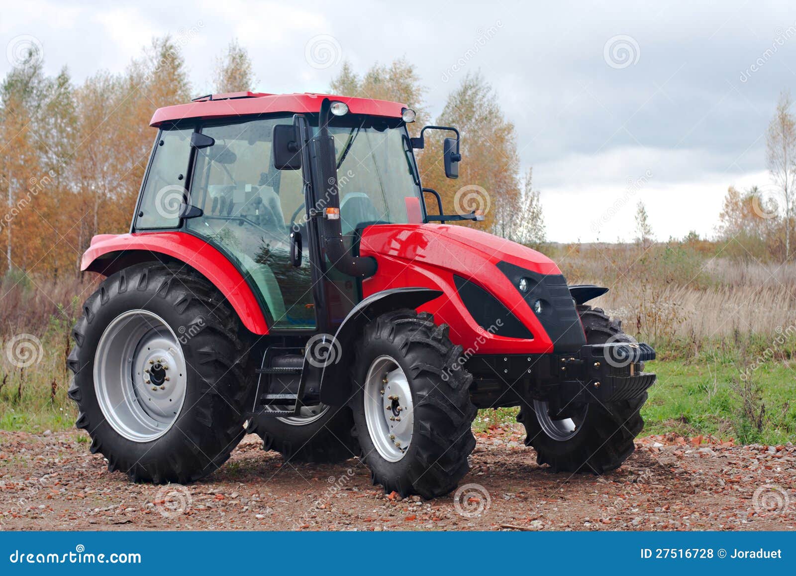 New Red Powerful Tractor Ready Work Stock Photos Free & RoyaltyFree