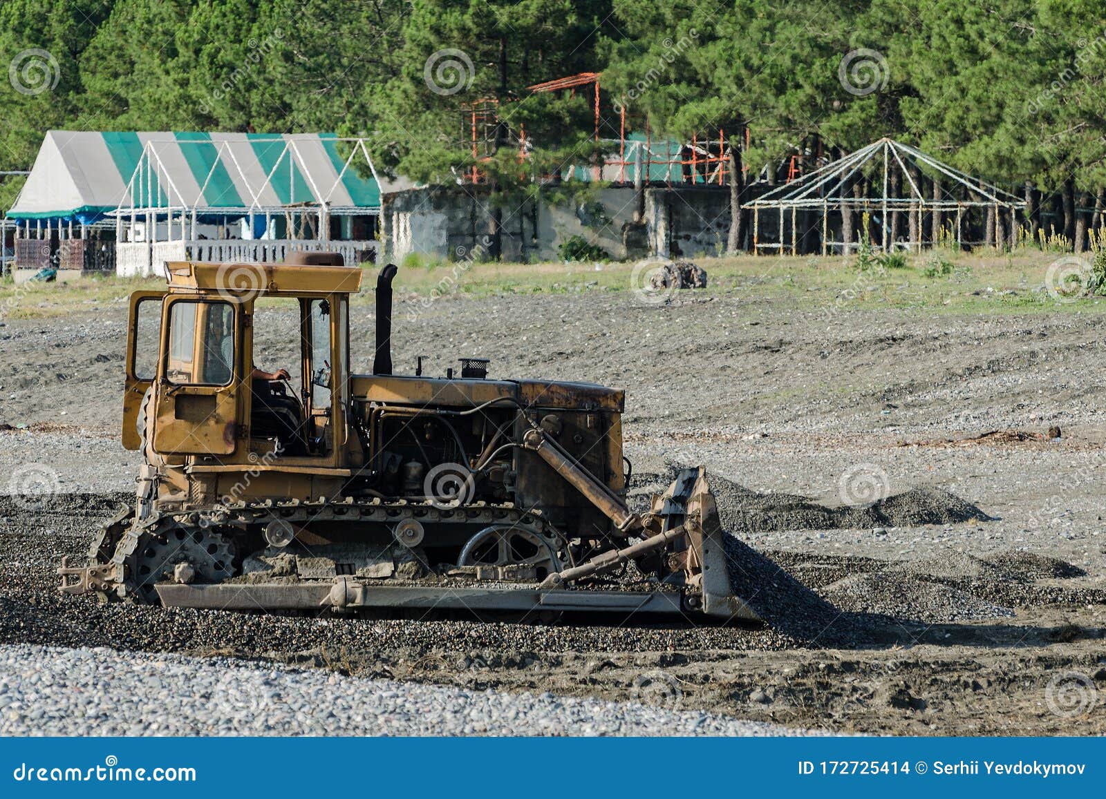 Tractor On The Beach Flattens RoyaltyFree Stock Photo CartoonDealer