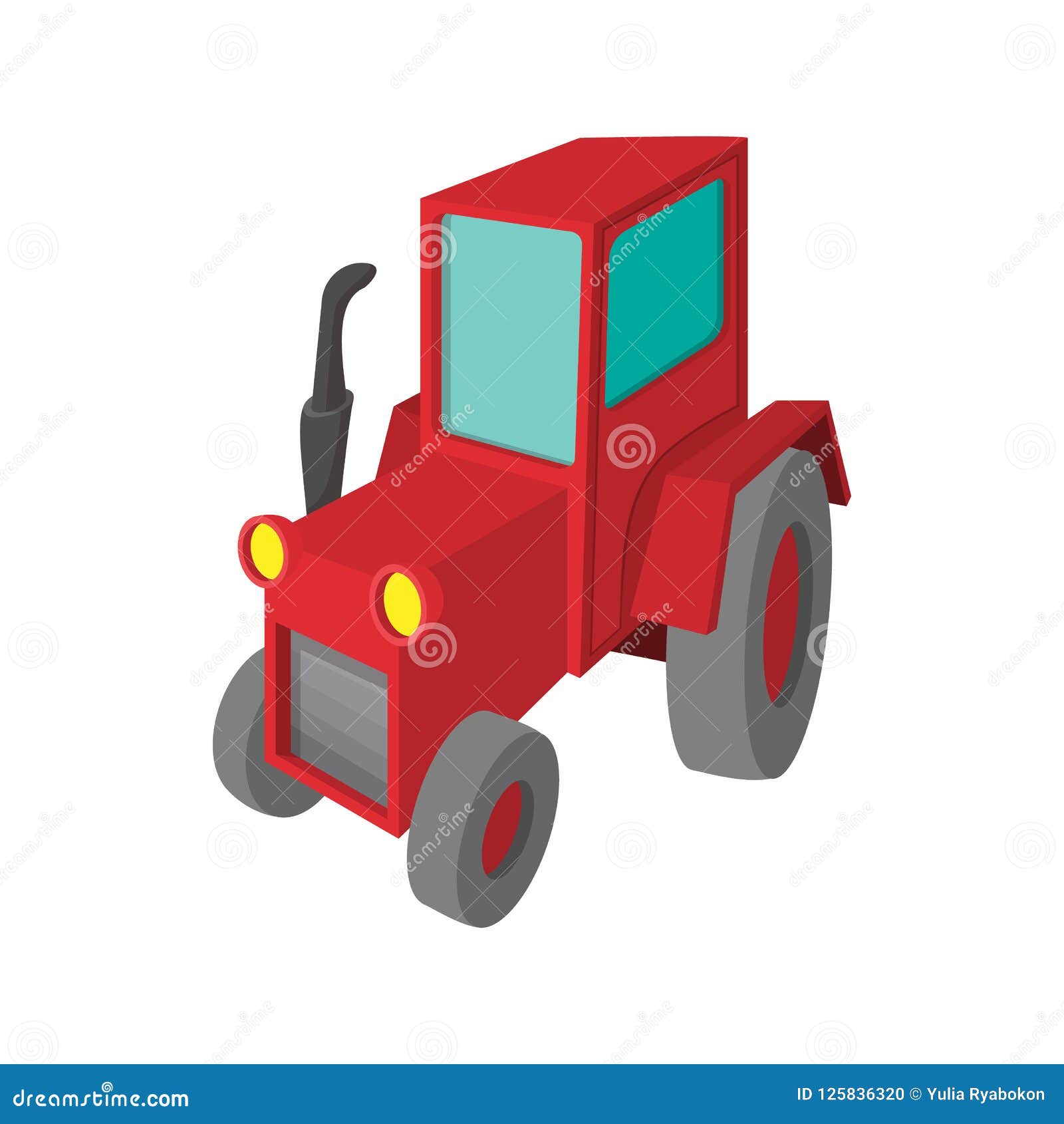 Tractor cartoon icon stock illustration. Illustration of diesel - 125836320