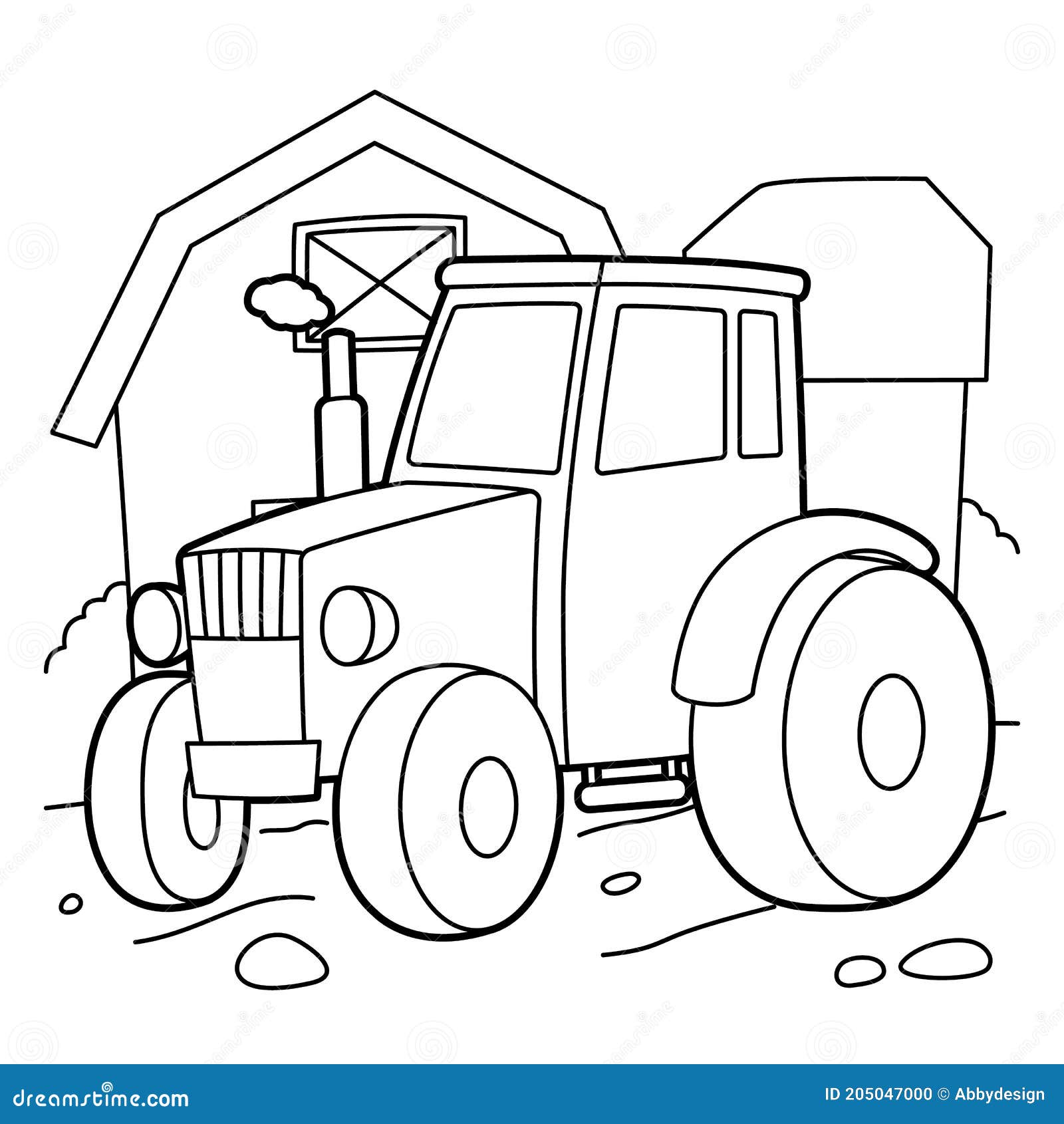 Paint one tractor stock illustration. Illustration of coloring