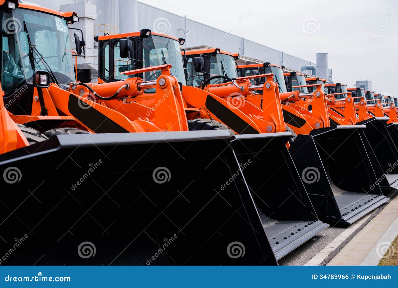 Tractor in Construction Site Stock Photo Image of blue, field 34783966