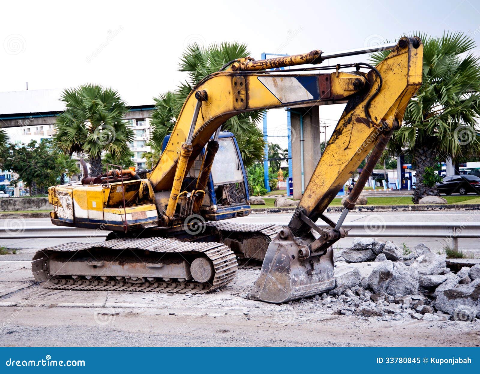 Tractor in Construction Site Stock Image Image of large, machinery