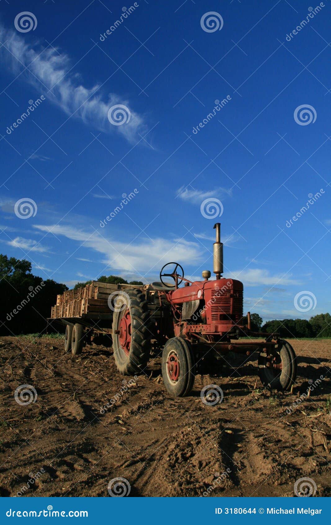 Tractor on the farm stock photo. Image of outdoors, landscape 3180644