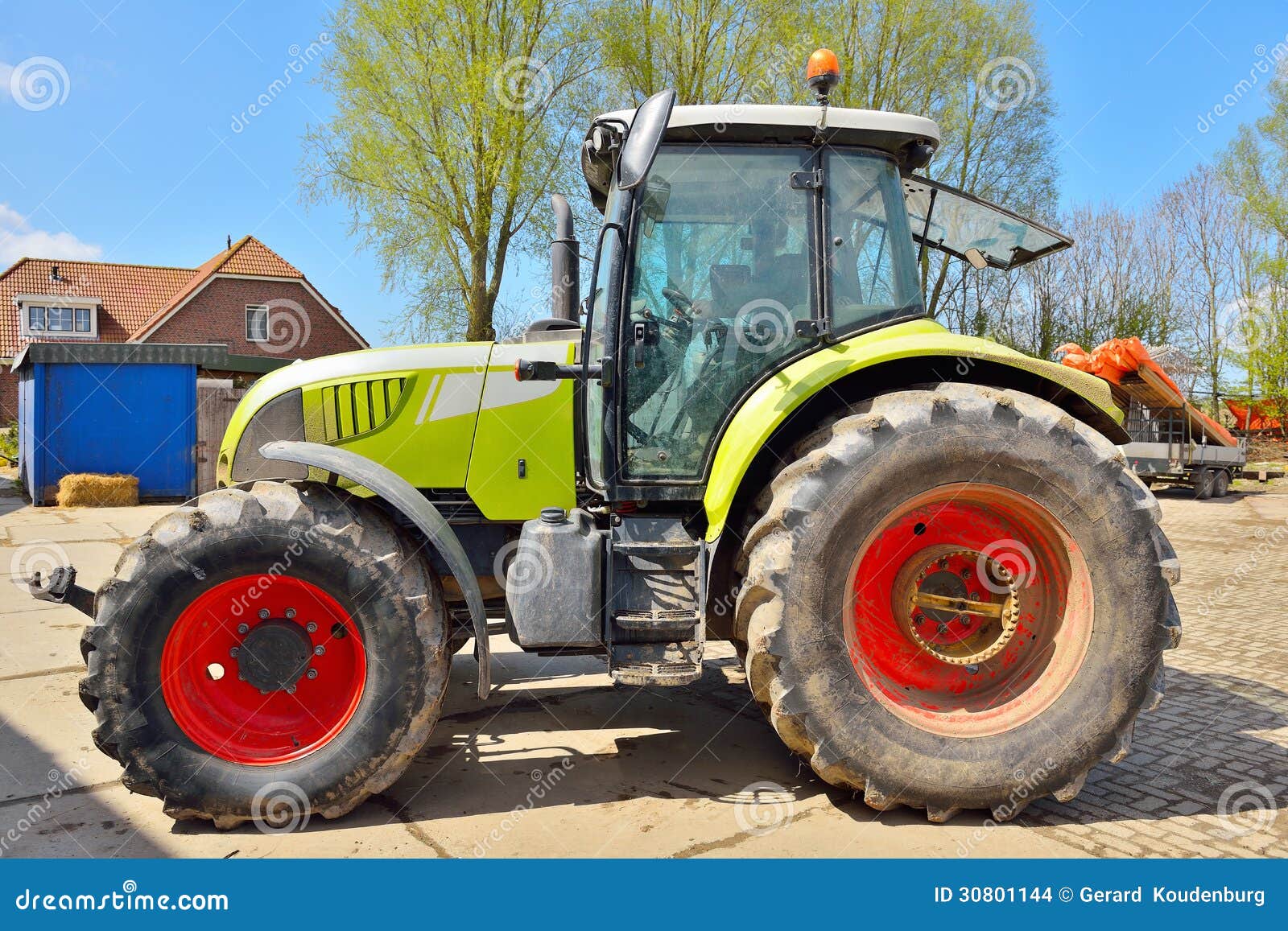 Tractor at farm stock photo. Image of farm, agribusiness 30801144