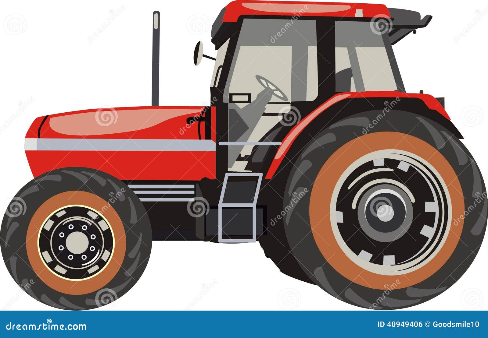 Red Tractor with Trailer. Vector Illustration in Flat Style Isolated on  White Background Stock Illustration - Illustration of industrial, farmer:  138634480