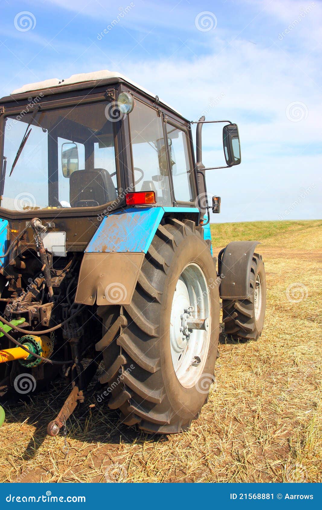 Tractor in a Field, Agricultural Scene in Summer Stock Image Image of