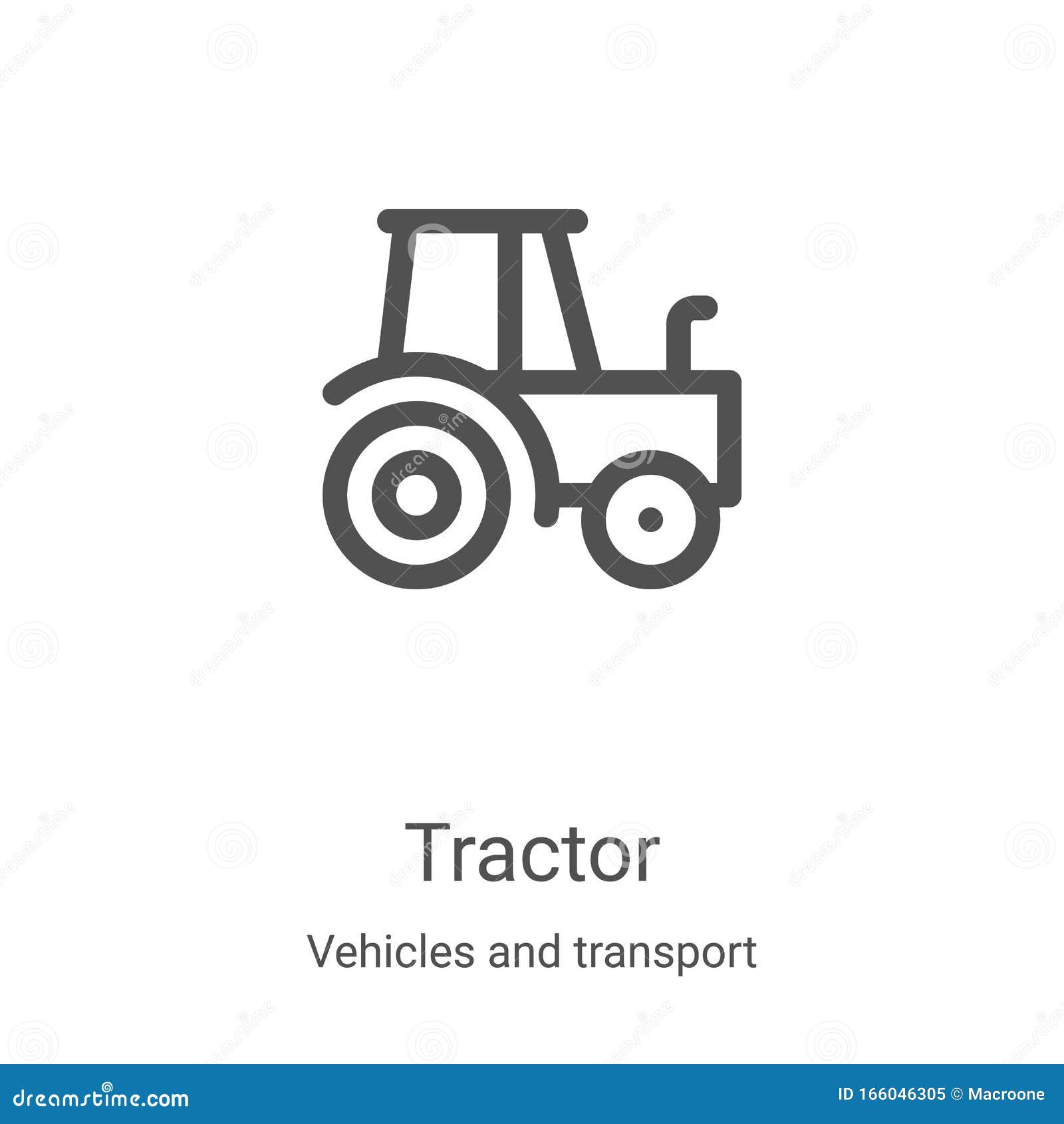 Tractor Icon Vector from Vehicles and Transport Collection. Thin Line