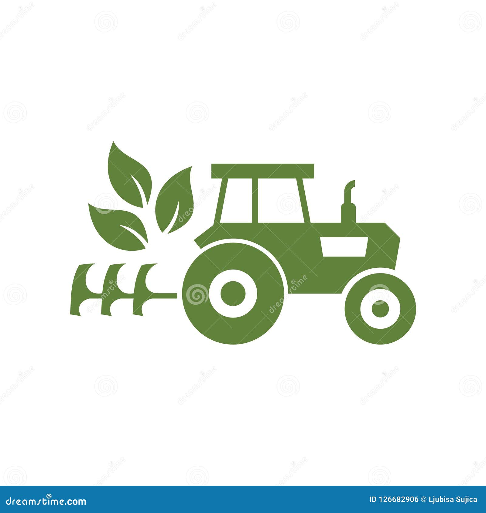 Tractor Logo, Icon on White Background Stock Vector Illustration of
