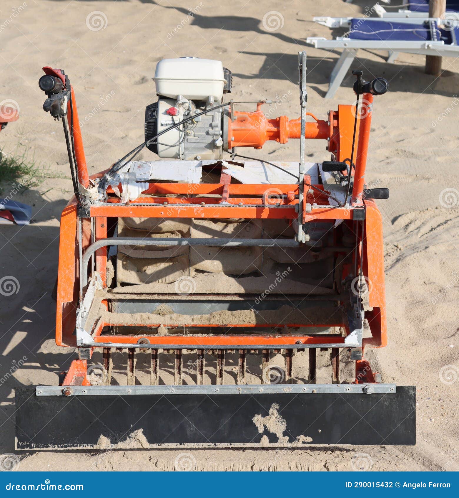 tractor machinery to clean the beach-