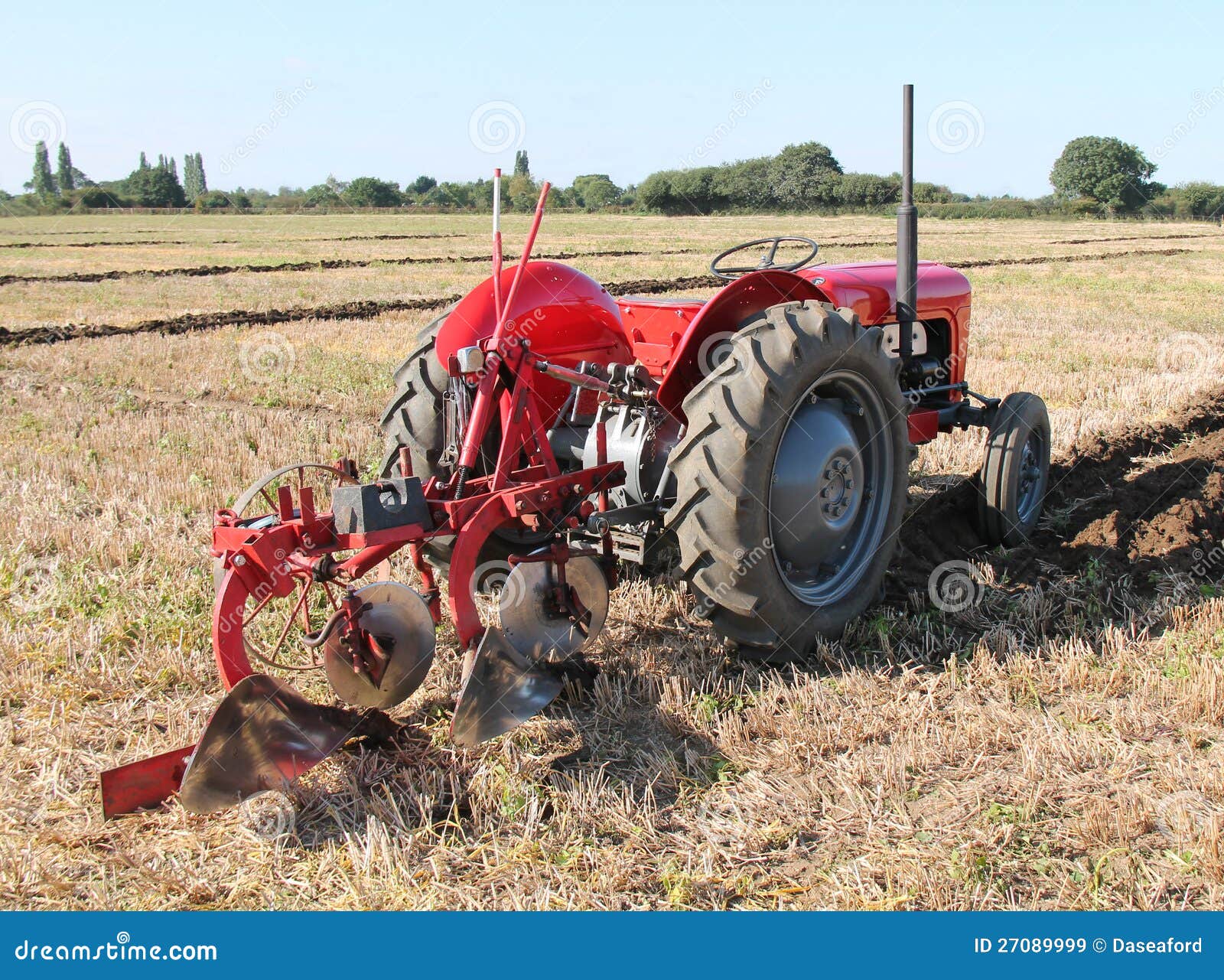 Tractor and Plough. stock image. Image of agriculture 27089999