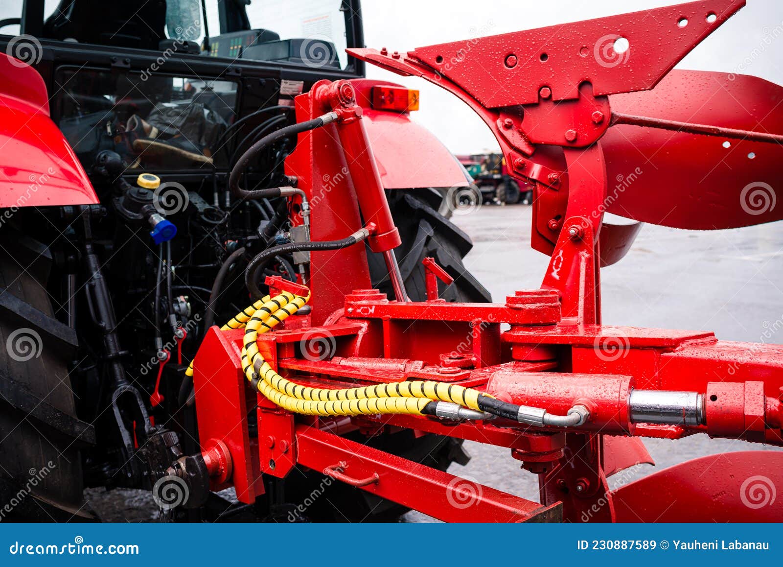 Tractor Plow is Ready To Work in the Field Stock Image Image of work