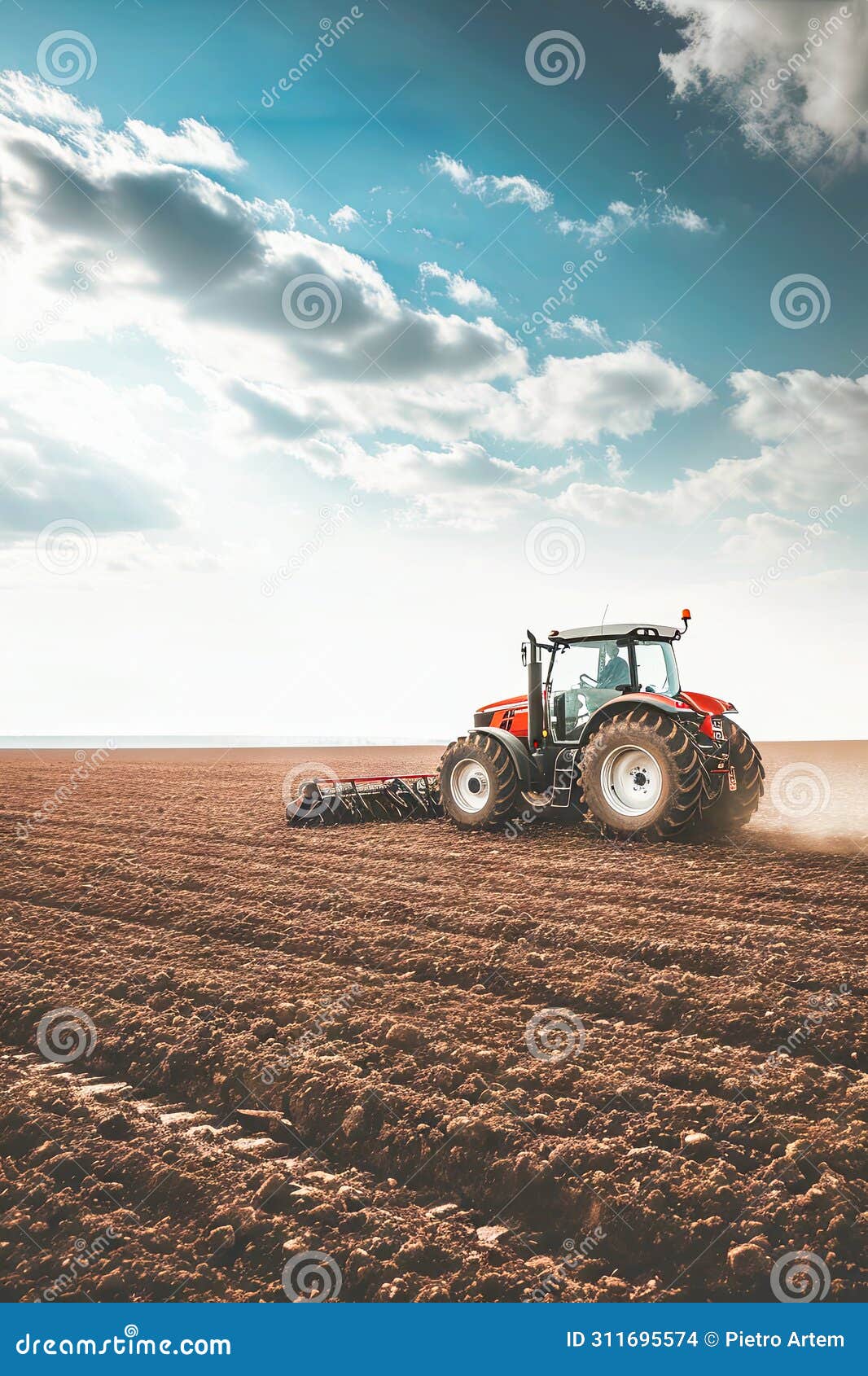 a tractor plowing a field with a plow