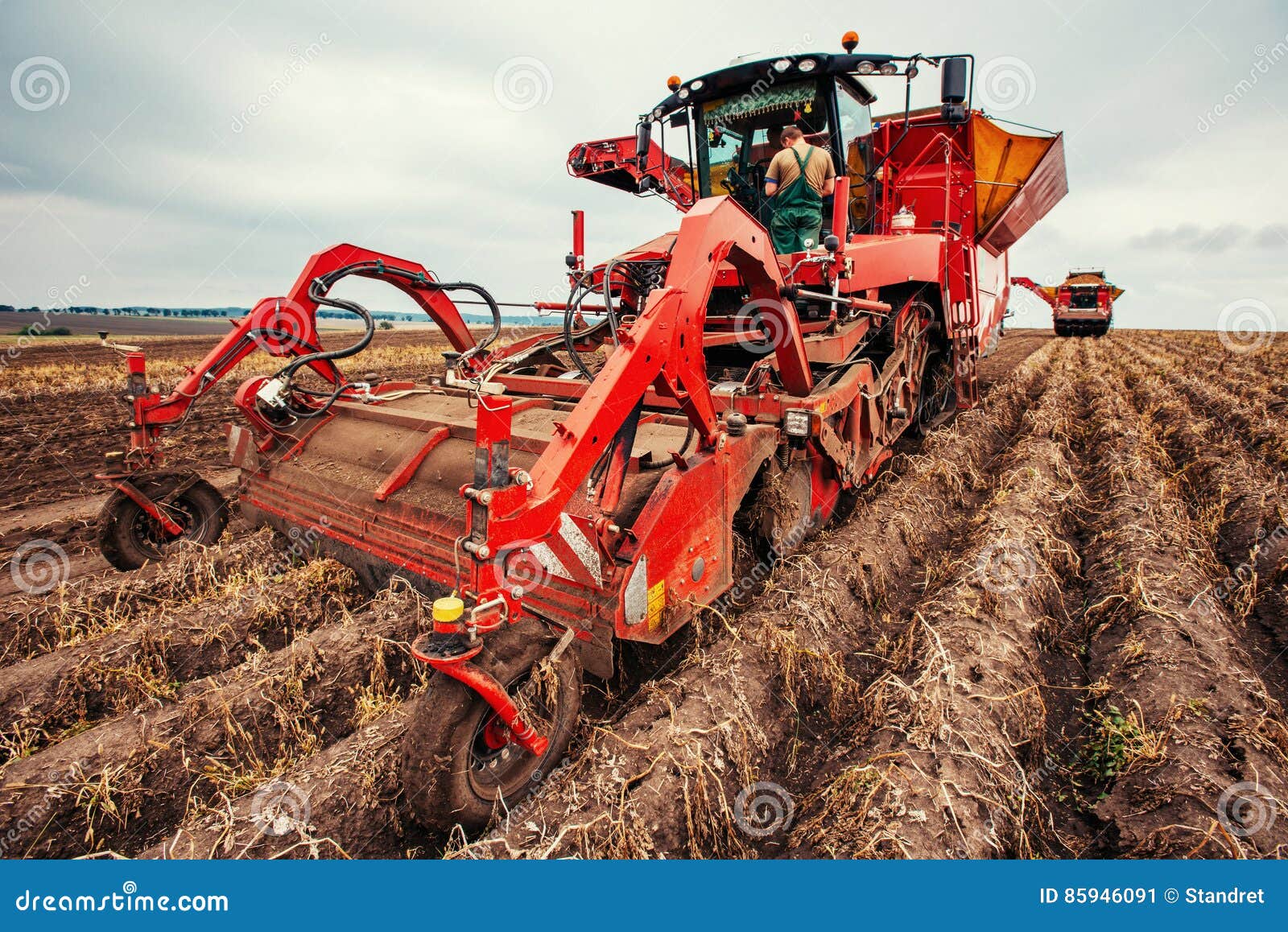 Tractor Plowing Up the Field. Stock Image Image of industry, harvest 85946091