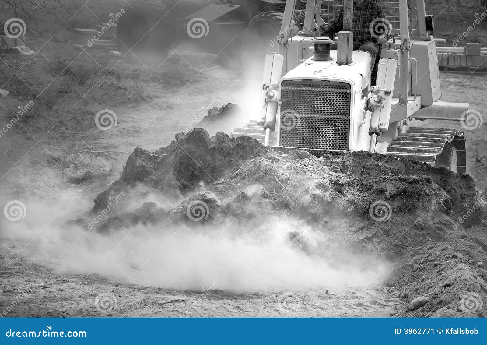 Tractor pushing Dirt stock image. Image of push, crawler 3962771