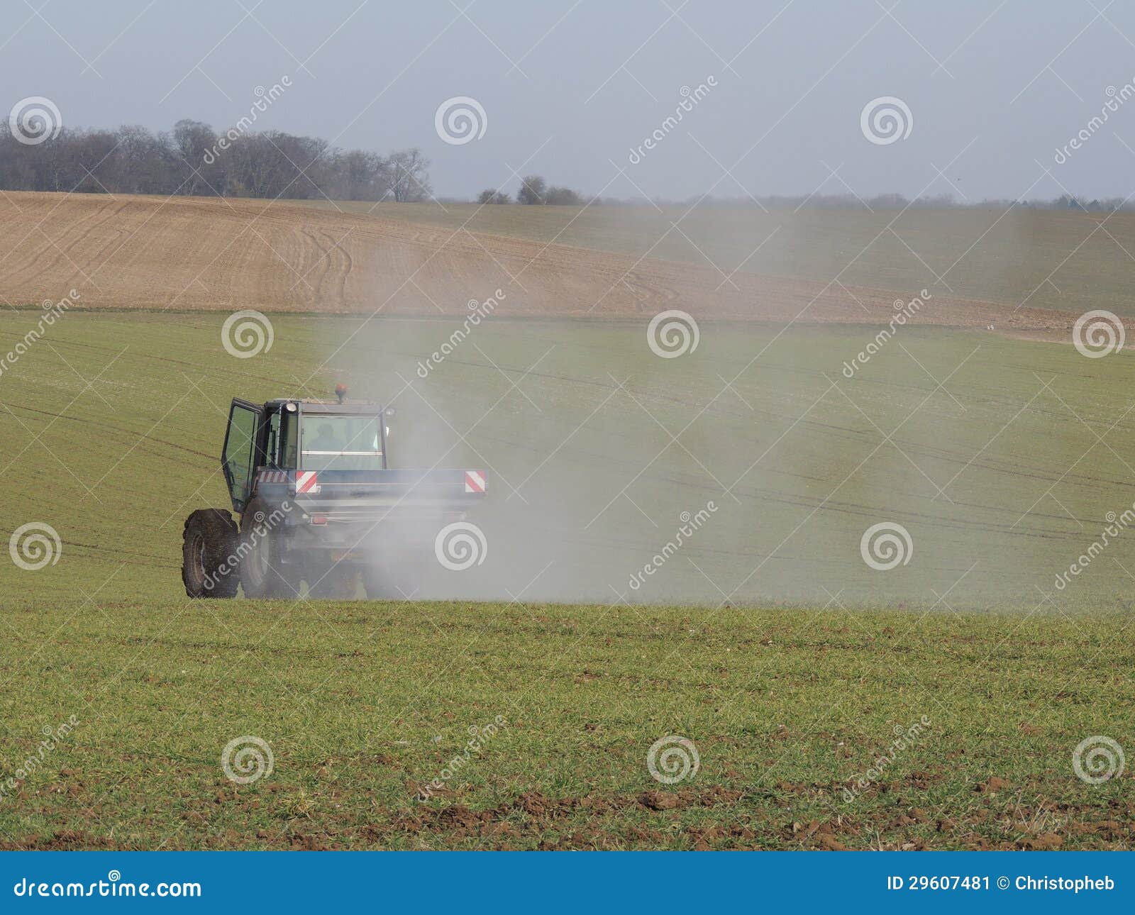 Tractor Spraying Chemicals in the Fields Stock Image Image of fields
