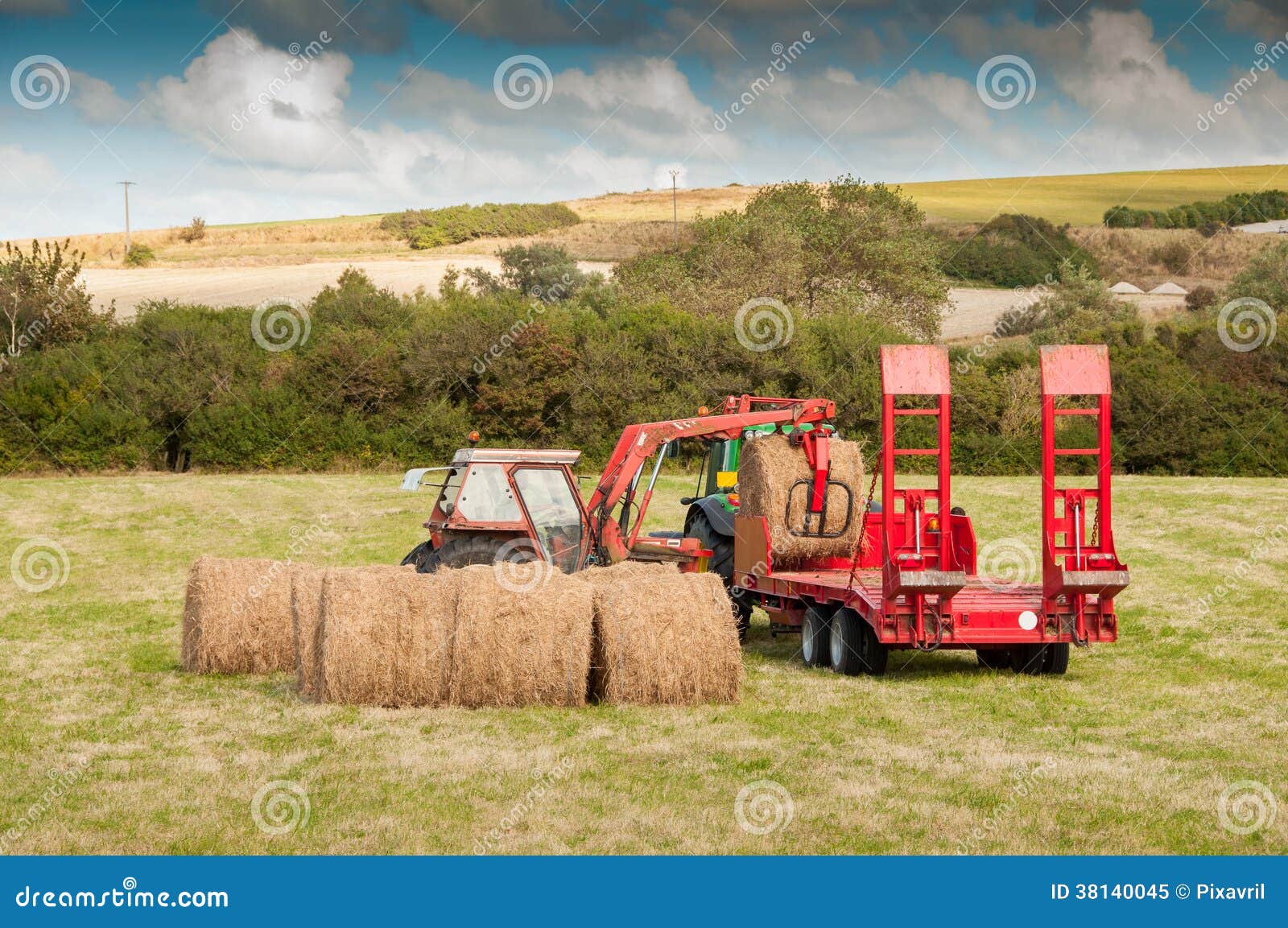 Tractor at Straw Harvesting Stock Image Image of farm, plant 38140045
