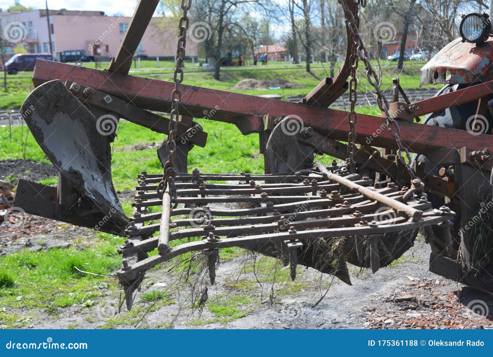 Tractor Supplies Plough and Harrow are Ready To Plow the Land Stock
