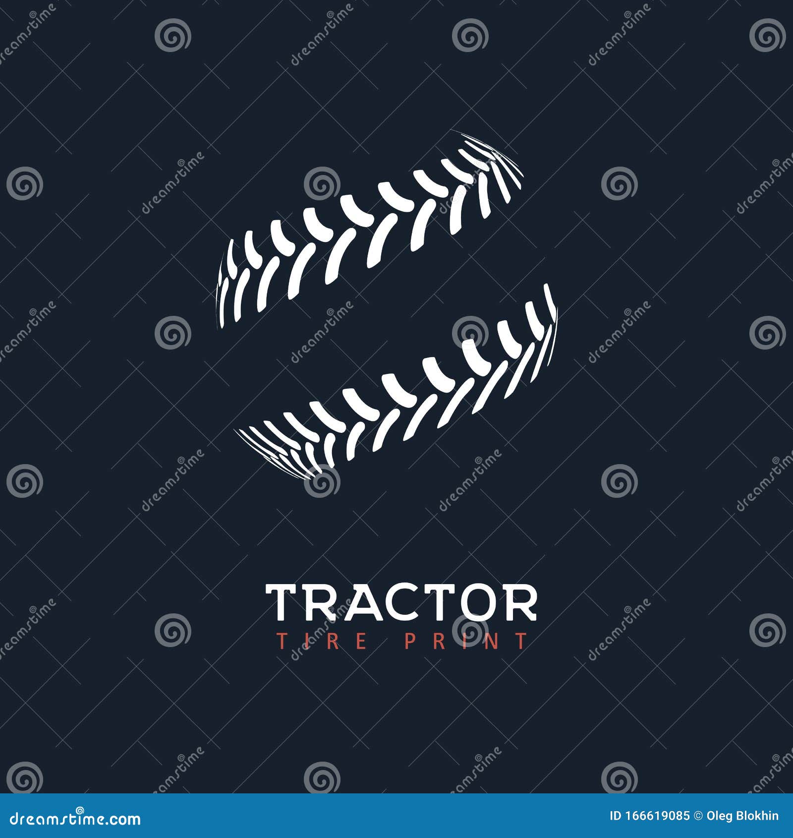 Tractor Tire Print Vector Logo. Shop of Wheels Isolated Logotype