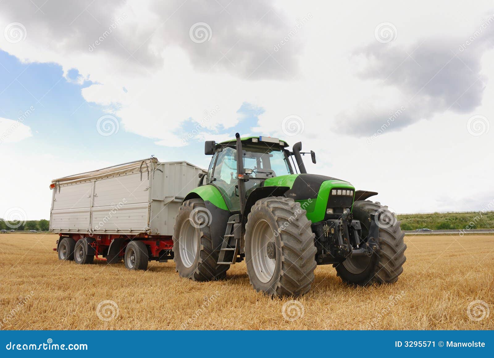 Tractor and trailer stock image. Image of nature, transportation 3295571