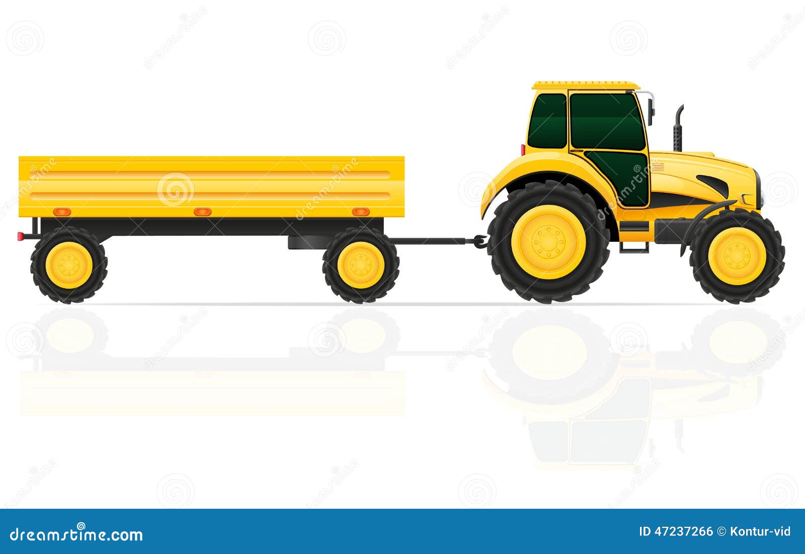 Tractor Trailer Vector Illustration Stock Vector - Illustration of  equipment, machinery: 47237266