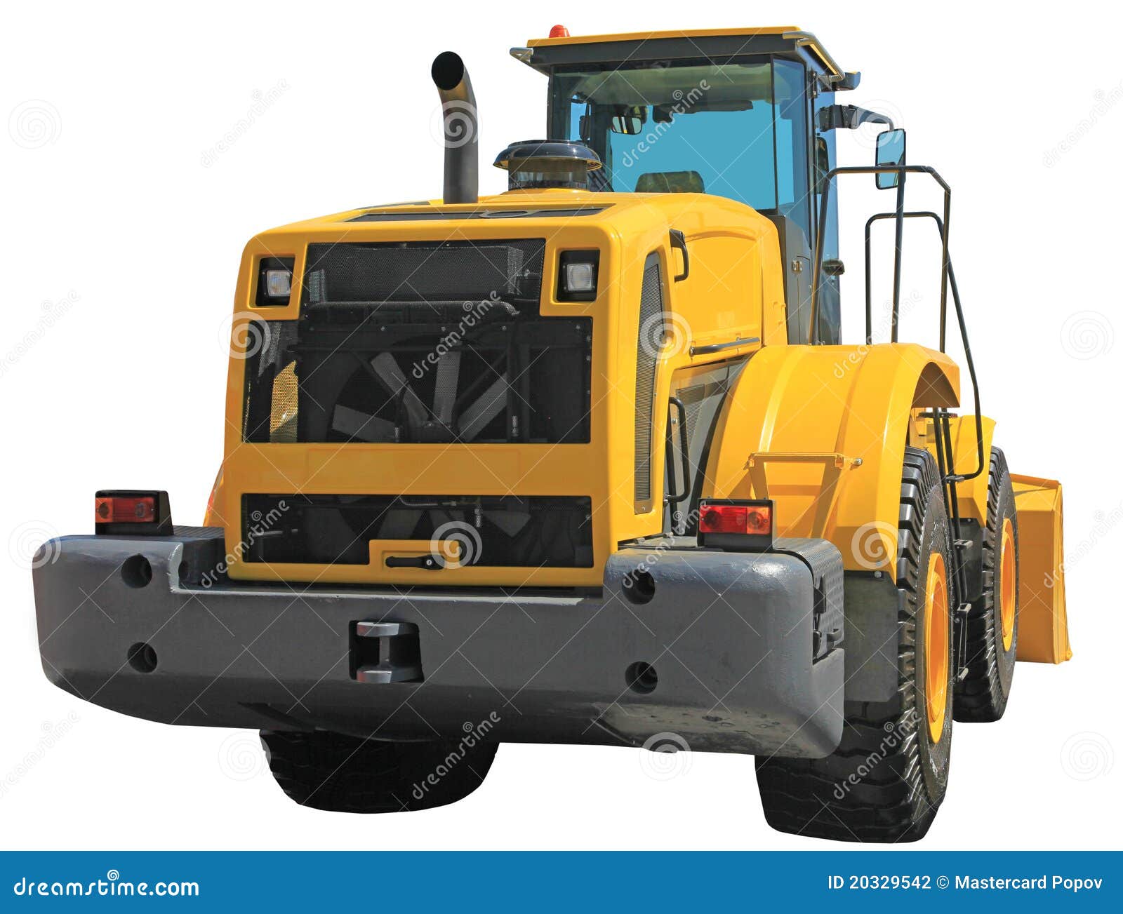 Tractor on wheels stock photo. Image of white, working 20329542