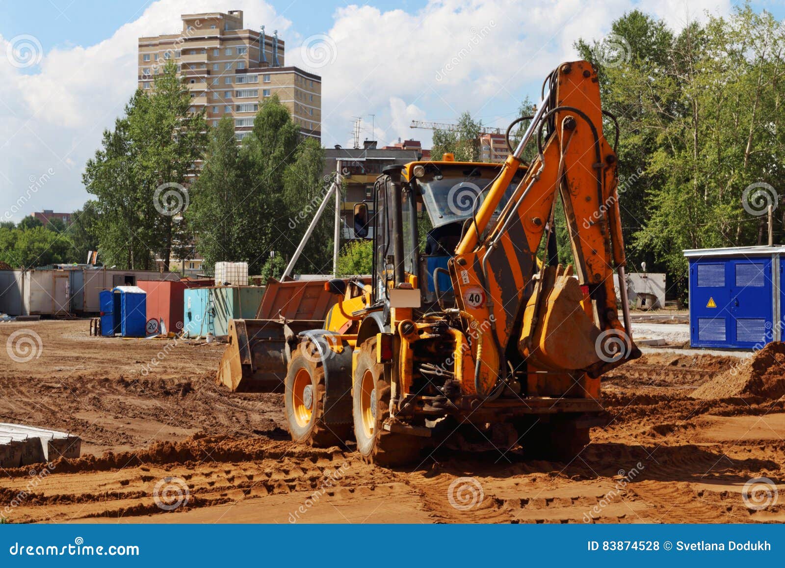Tractor Works on Construction Site Stock Photo Image of equipment