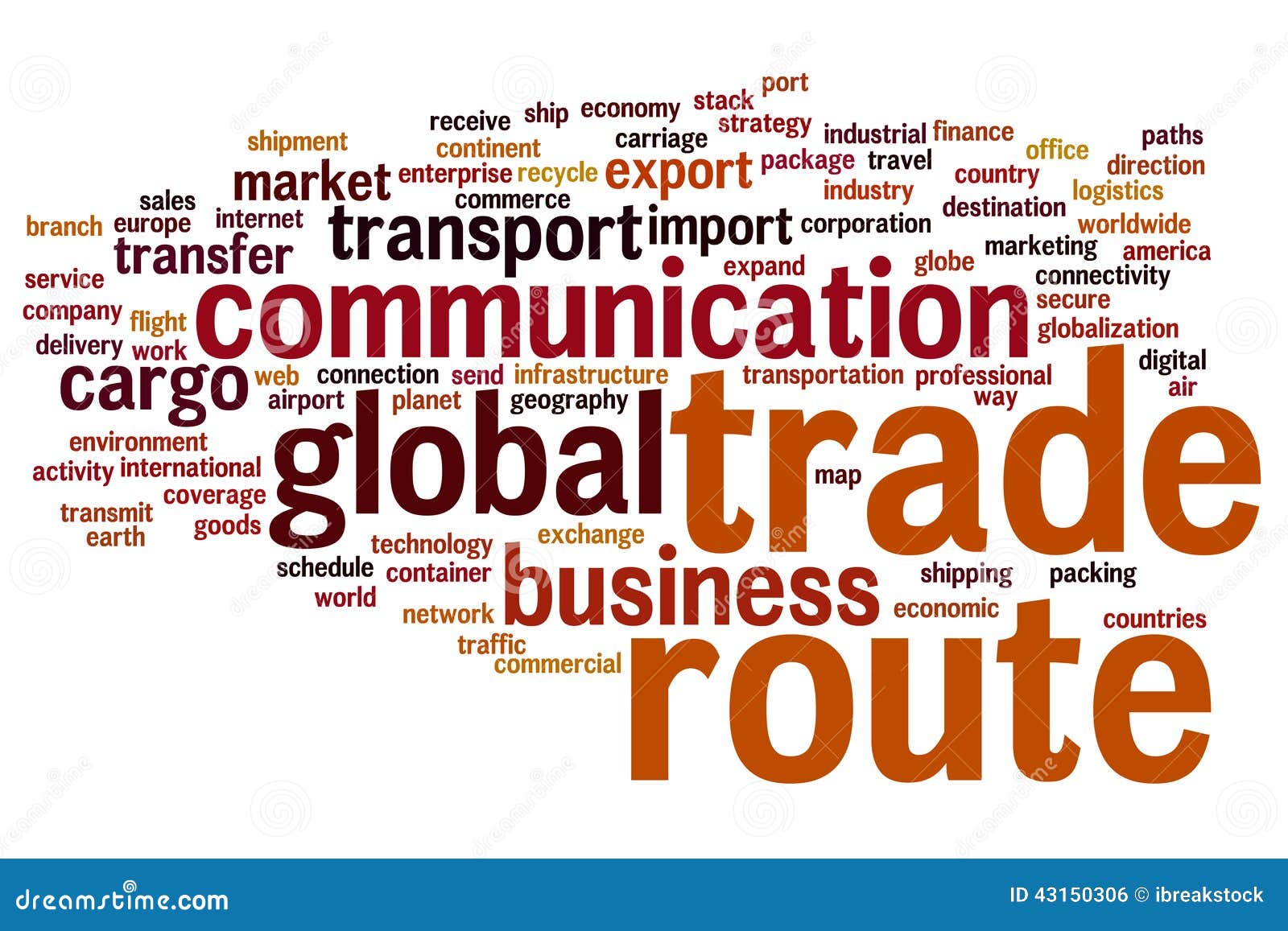 Trade route word cloud stock illustration. Illustration of exchange