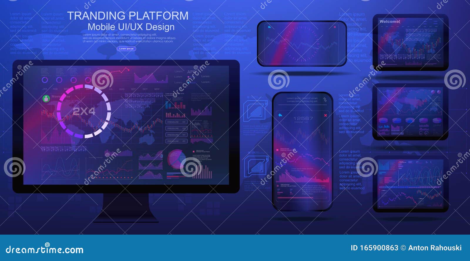 Trade UI Concept. Web Site Screen Template. Forex Market ...