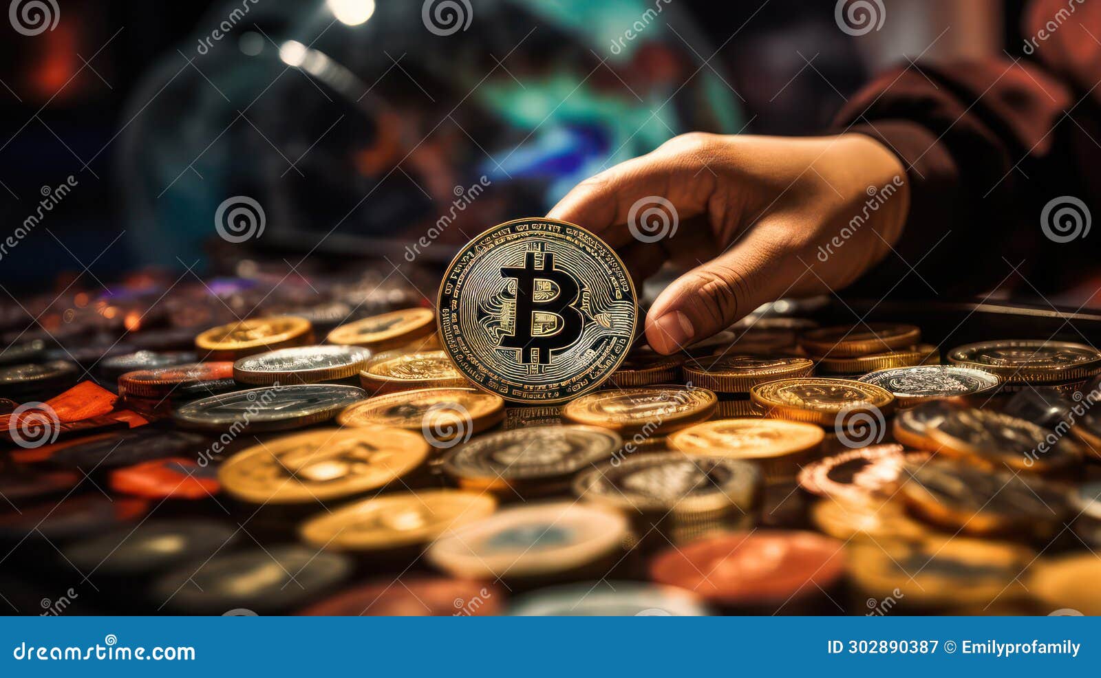 Trader Snatching Virtual Coins Amidst Dynamic Cryptocurrency Market Data  Stock Illustration - Illustration of blockchain, seizing: 302890387