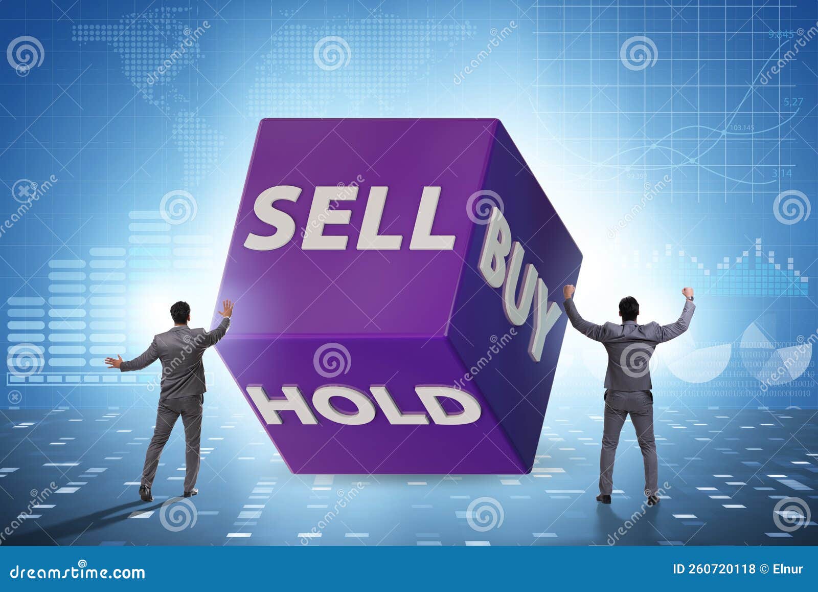 Trader with Three Options of Buy Sell and Hold Stock Photo Image of