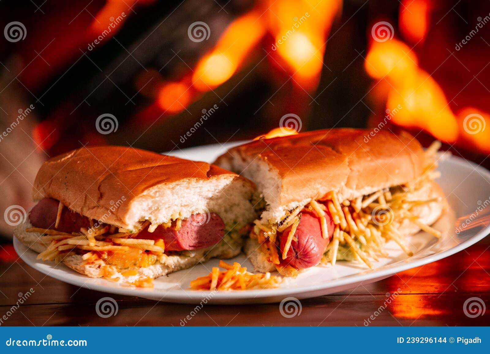 Tradicional Brasilian Hot Dog Stock Photo - Image of garlic