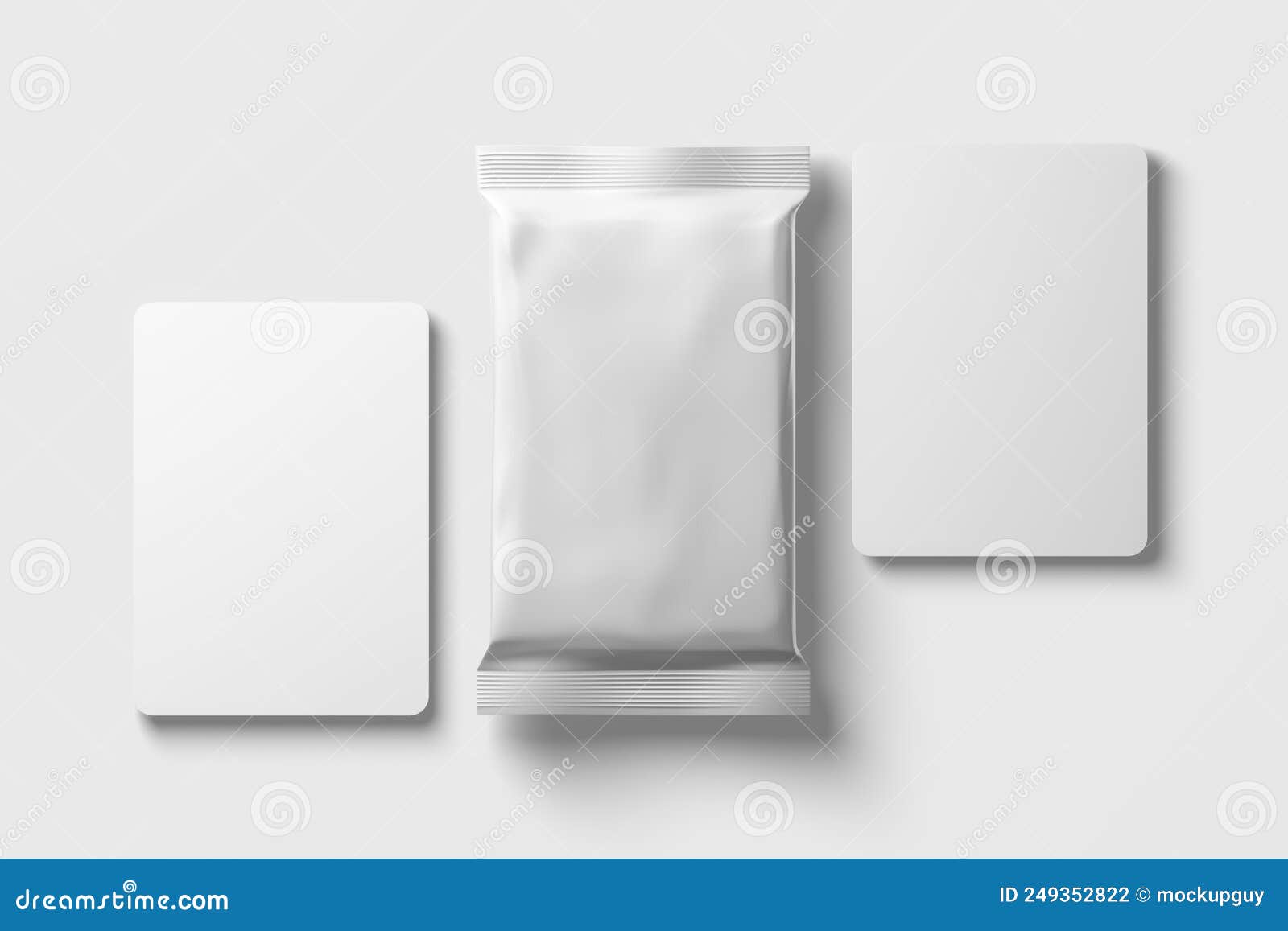 Trading Card Packaging 3D Rendering White Blank Mockup Stock