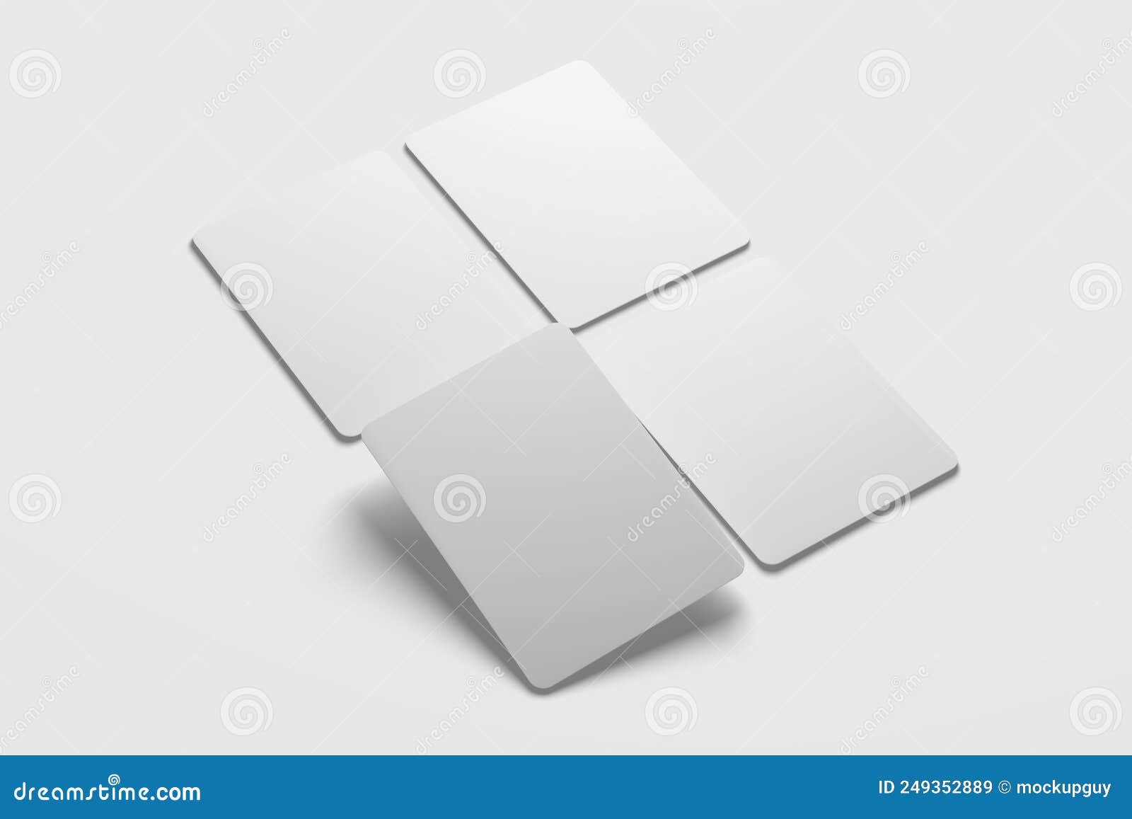 Trading Card Packaging 3D Rendering White Blank Mockup Stock