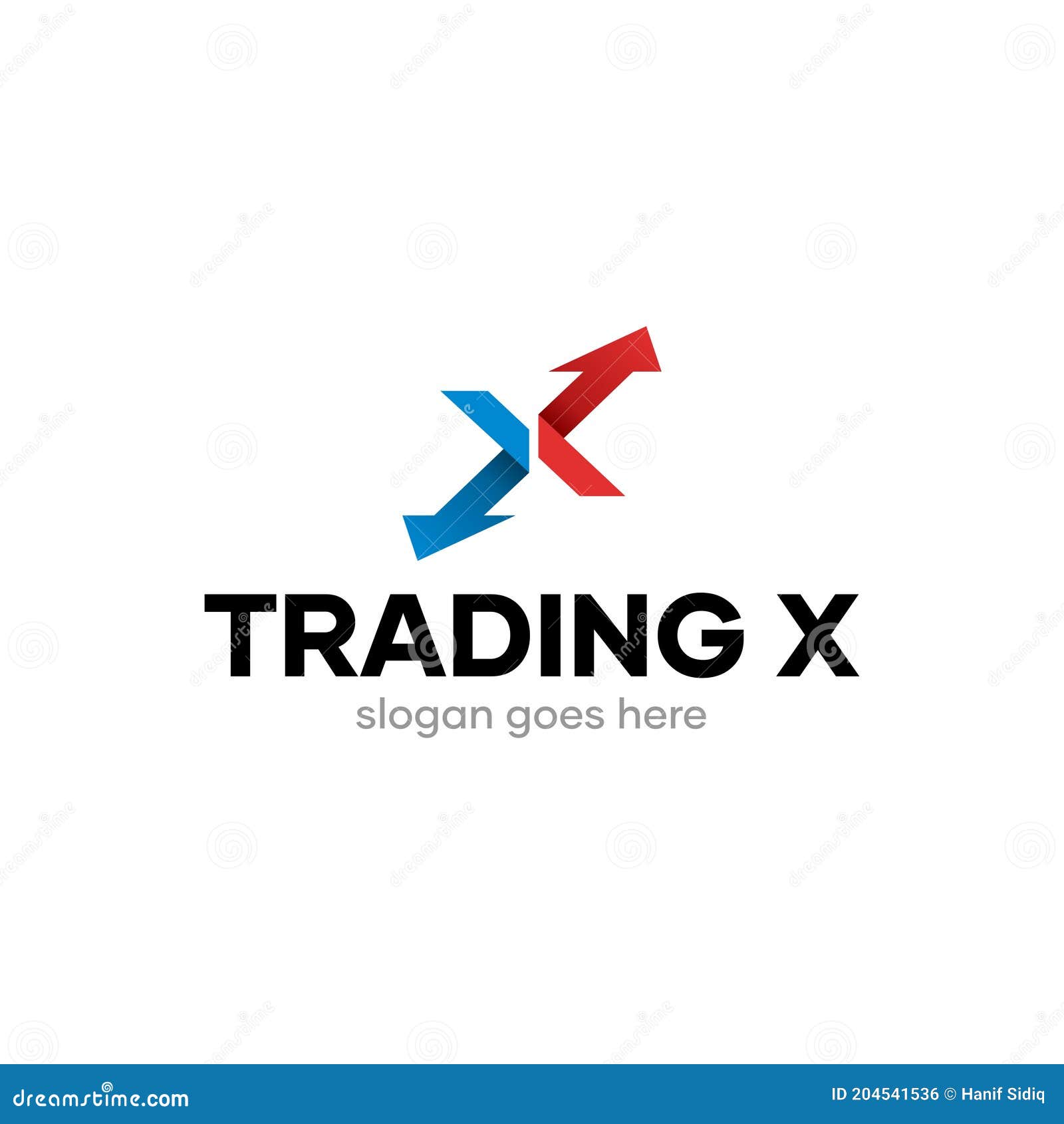 Trading X Finance Arrow Letter Logo Design Idea Template Stock