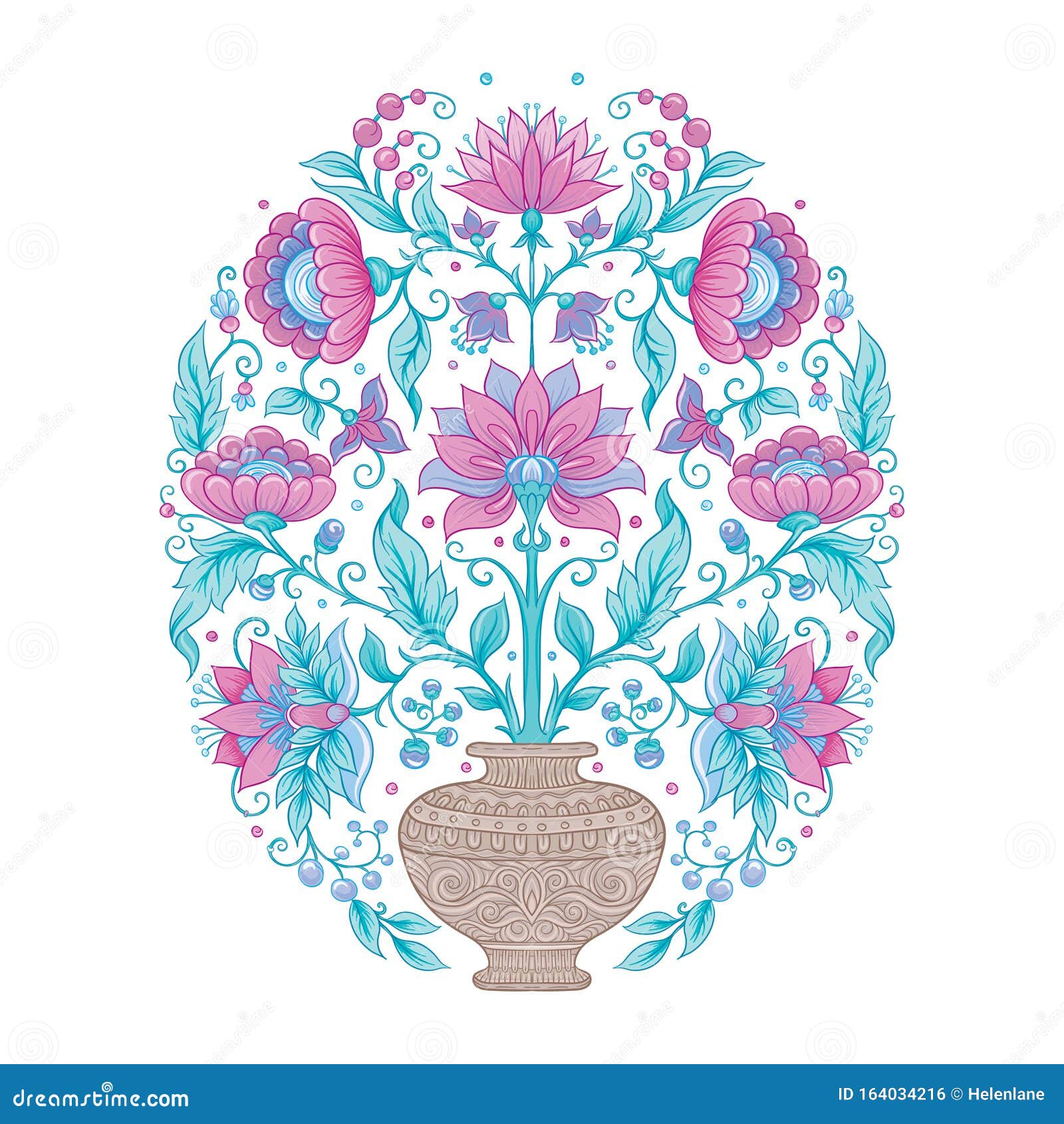 tradition mughal motif, fantasy flowers