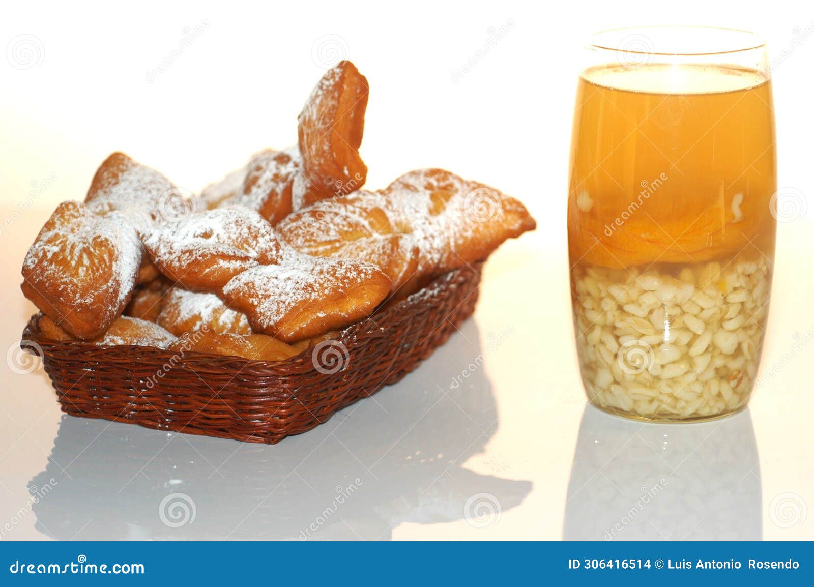 traditional chilean drink mote con huesillo, made of dried peaches (huesillo