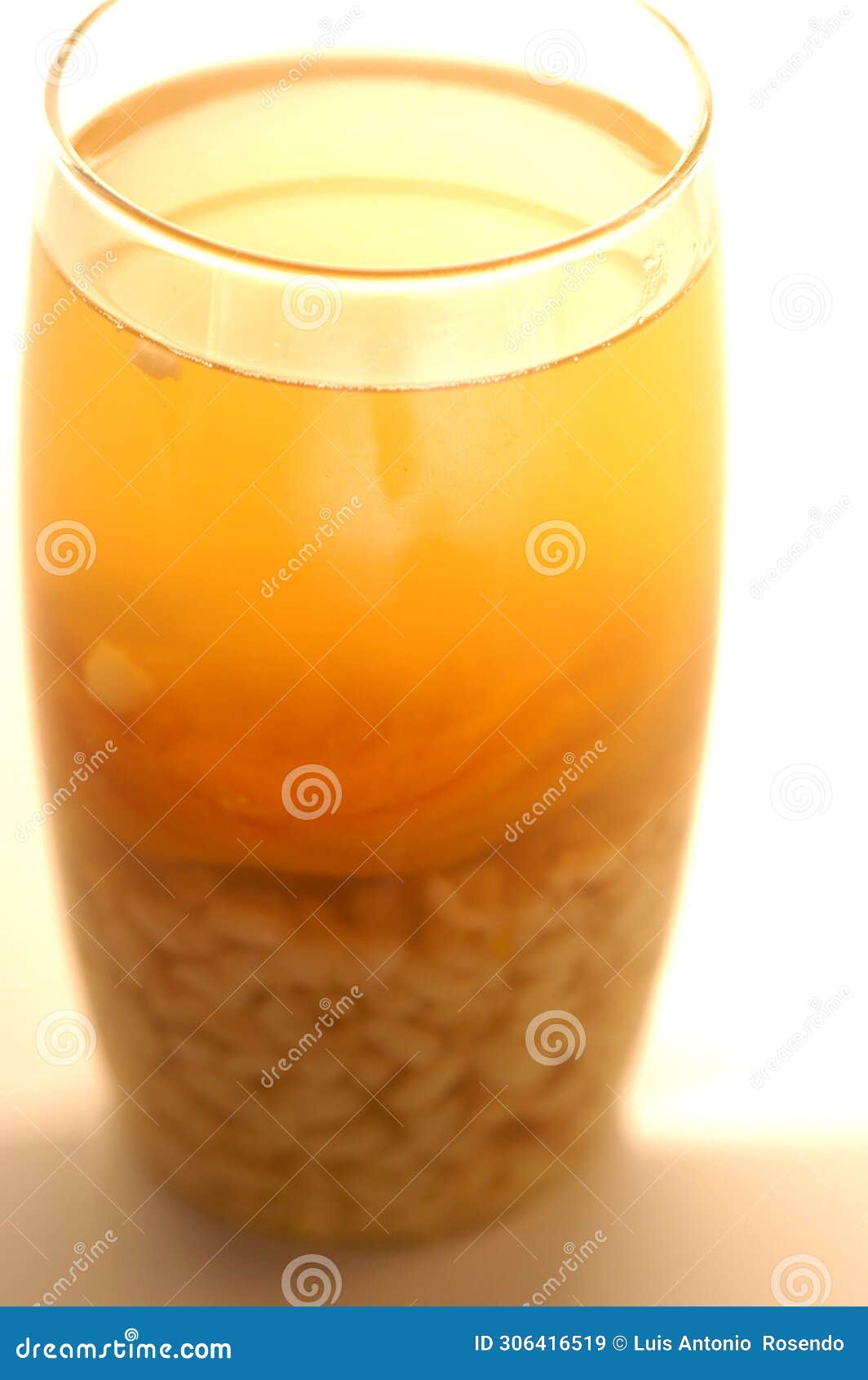 traditional chilean drink mote con huesillo, made of dried peaches (huesillo