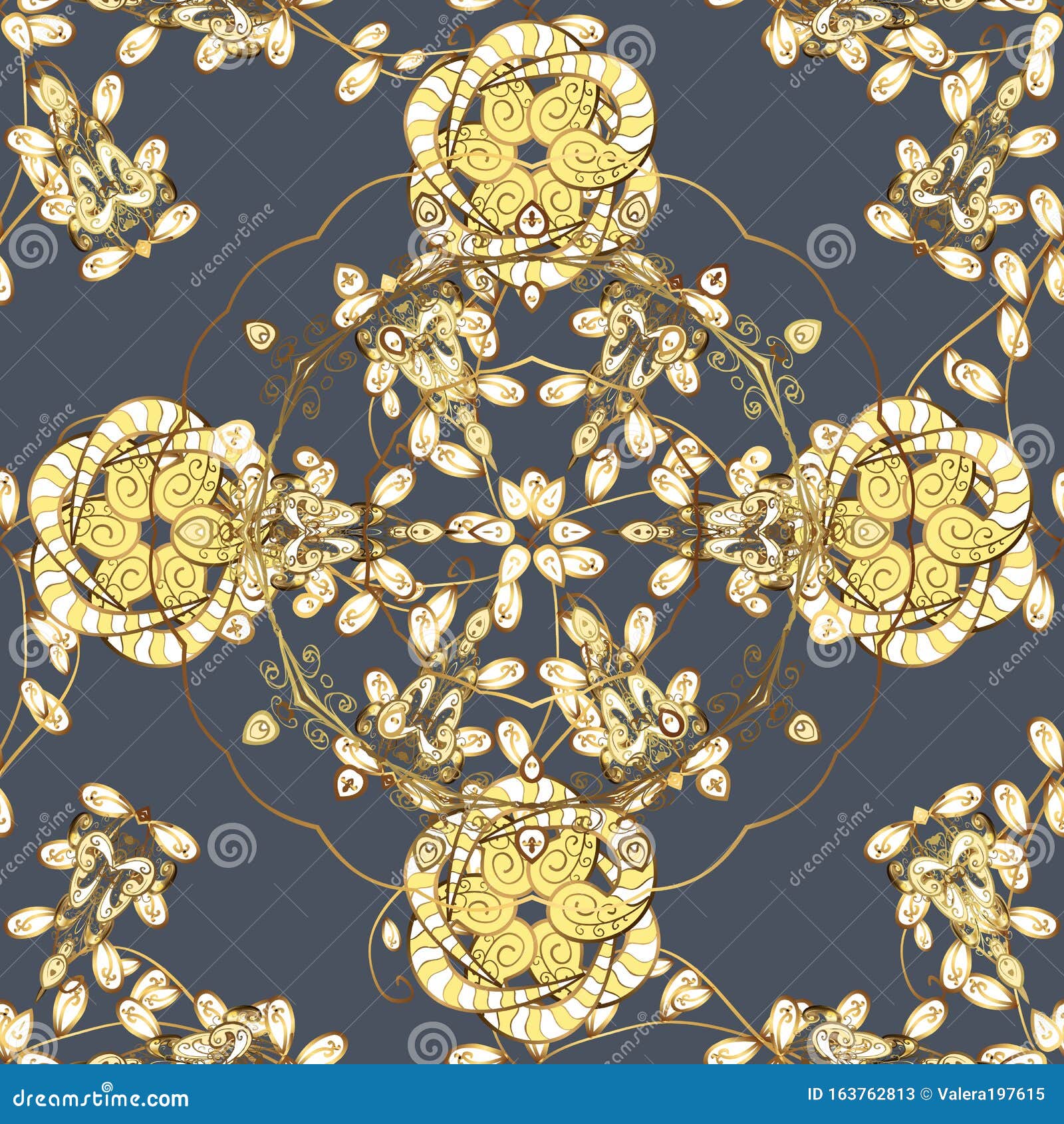 Traditional Arabic Decor on Blue and Yellow Colors Stock Illustration ...