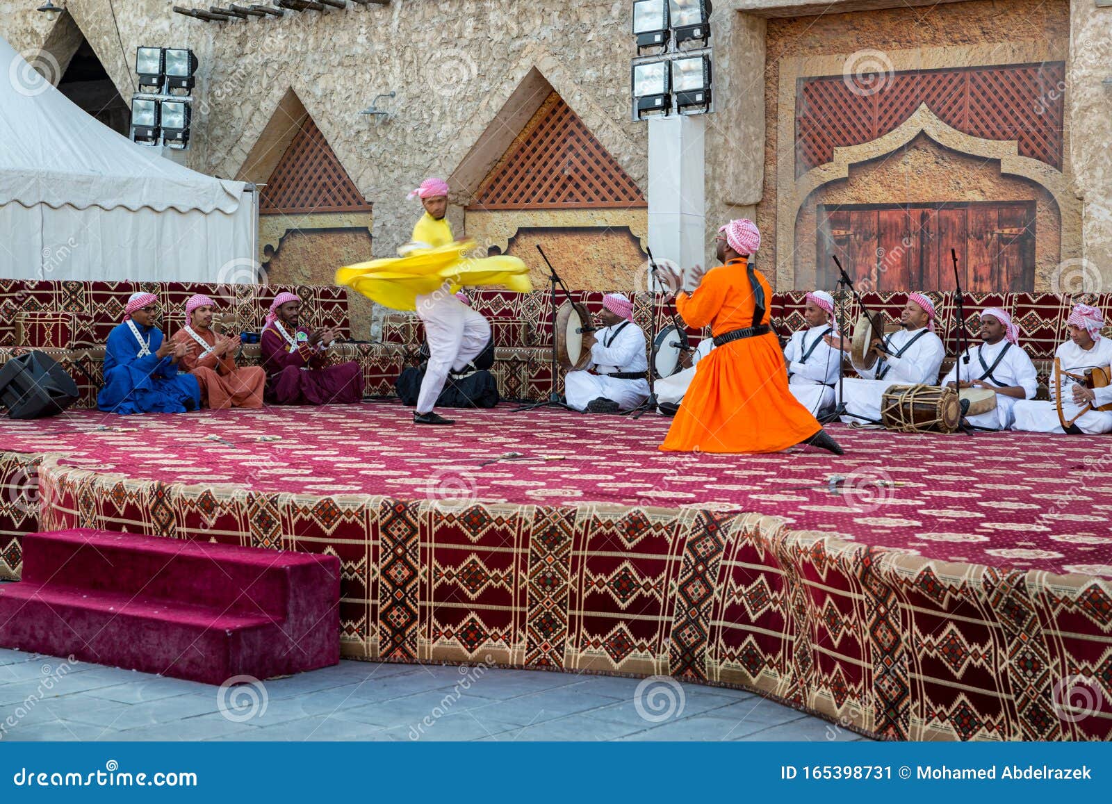 Traditional Arabic Folklore Dance in Souk Waqif Spring Festival