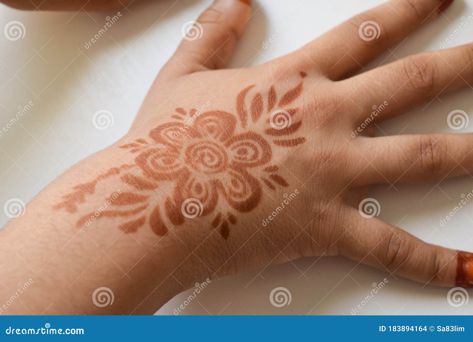 Henna child hand stock photo. Image of design, baby - 183894164